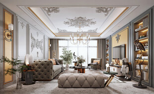 欧美式现代家居设计豪华风格客厅