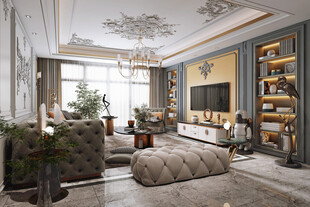 欧美式现代家居设计豪华风格客厅