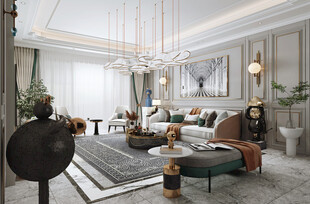 欧美式现代家居设计典雅风格客厅