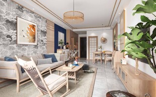 日式家居北欧室内装修原木风客厅