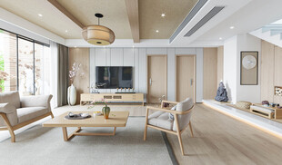 日式家居北欧室内装修原木风客厅