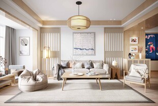 日式家居北欧室内装修原木风客厅