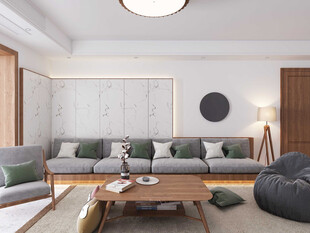 日式家居北欧室内装修原木风客厅