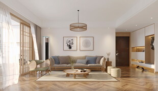 日式家居北欧室内装修原木风客厅