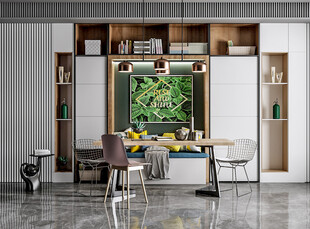 日式家居北欧圆桌装修原木风餐厅