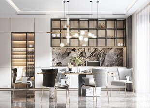 欧美式现代家居餐厅餐边柜家设计