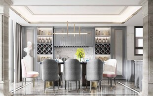 欧美式现代家居餐厅餐边柜家设计