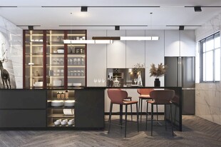 现代简约极简风高级感厨房餐厅柜