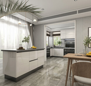 现代简约极简风高级感厨房餐厅柜