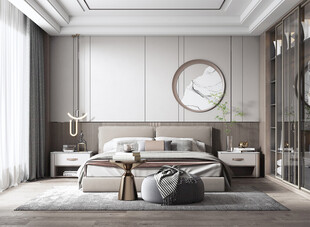 柜子硬装设计装修饰卧室软装现代