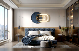 柜子硬装设计装修饰卧室软装现代