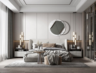 柜子硬装设计装修饰卧室软装现代