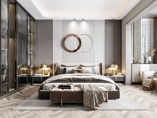 柜子硬装设计装修饰卧室软装现代