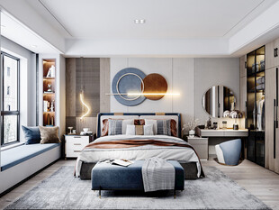 柜子硬装设计装修饰卧室软装现代