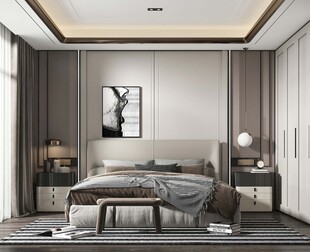 柜子硬装设计装修饰卧室软装现代