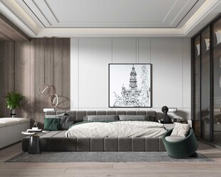 柜子硬装设计装修饰卧室软装现代