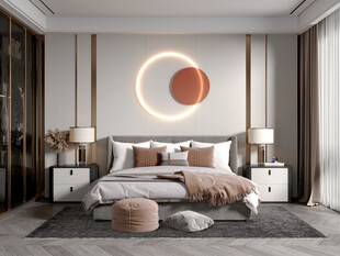 柜子硬装设计装修饰卧室软装现代