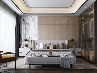 柜子硬装设计装修饰卧室软装现代