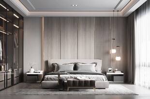 柜子硬装设计装修饰卧室软装现代