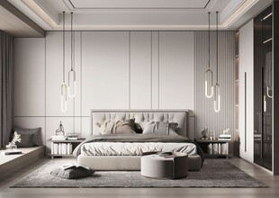 柜子硬装设计装修饰卧室软装现代