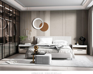 柜子硬装设计装修饰卧室软装现代