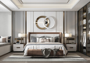 柜子硬装设计装修饰卧室软装现代