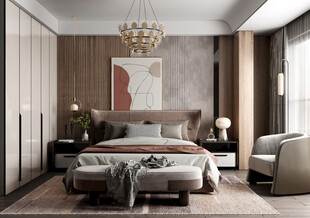 柜子硬装设计装修饰卧室软装现代