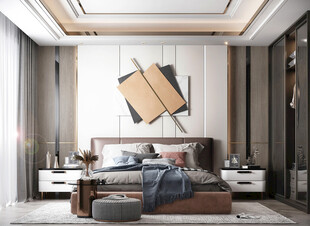 柜子硬装设计装修饰卧室软装现代