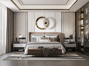 柜子硬装设计装修饰卧室软装现代