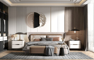 柜子硬装设计装修饰卧室软装现代