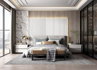 柜子硬装设计装修饰卧室软装现代