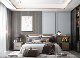 柜子硬装设计装修饰卧室软装现代