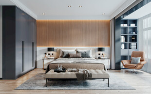 柜子硬装设计装修饰卧室软装现代