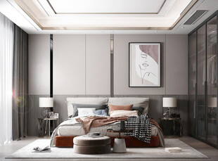 柜子硬装设计装修饰卧室软装现代