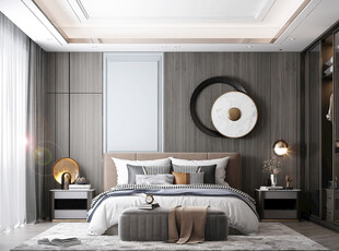 柜子硬装设计装修饰卧室软装现代