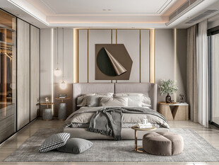 柜子硬装设计装修饰卧室软装现代