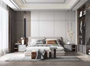 柜子硬装设计装修饰卧室软装现代