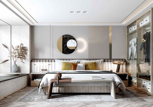 柜子硬装设计装修饰卧室软装现代