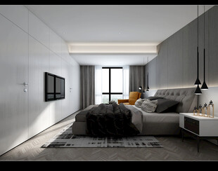 柜子硬装设计装修饰卧室软装现代