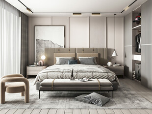 小空间次卧室室内设计现代简约风