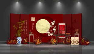 新中式红色订婚宴婚礼签到