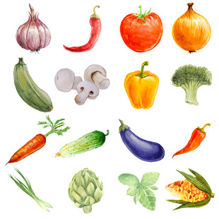 彩绘蔬菜素材