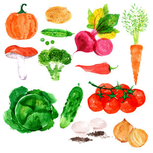 彩绘蔬菜素材