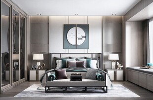 中复古式卧室空间极简现代简约风