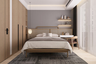 中复古式卧室空间极简现代简约风