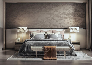 中复古式卧室空间极简现代简约风