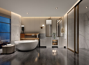 中复古式卧室空间极简现代简约风