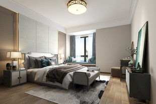 中复古式卧室空间极简现代简约风