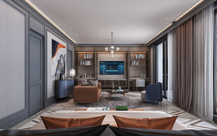 中复古式卧室空间极简现代简约风