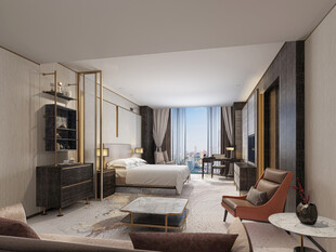 中复古式卧室空间极简现代简约风